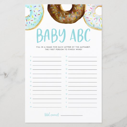 Watercolor Donuts Baby ABC Baby Shooting Game (Vorderseite)