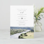 Watercolor Dordogne River South France Wedding Einladung (Stehend Vorderseite)