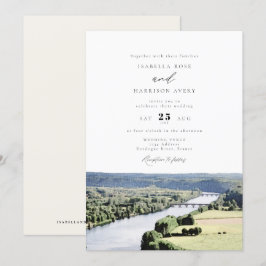 Watercolor Dordogne River South France Wedding Einladung