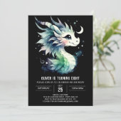 Watercolor Dragon Birthday Children Einladung (Stehend Vorderseite)