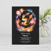 Watercolor Dragon Birthday Einladung (Stehend Vorderseite)