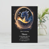 Watercolor Dragon Birthday Einladung (Stehend Vorderseite)