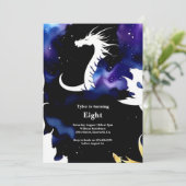 Watercolor Dragon Birthday Einladung (Stehend Vorderseite)