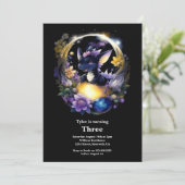 Watercolor Dragon Birthday Einladung (Stehend Vorderseite)