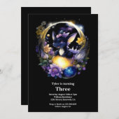 Watercolor Dragon Birthday Einladung (Vorne/Hinten)