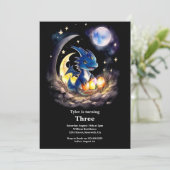 Watercolor Dragon Birthday Einladung (Stehend Vorderseite)