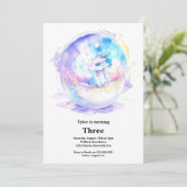 Watercolor Dragon Birthday Einladung (Stehend Vorderseite)