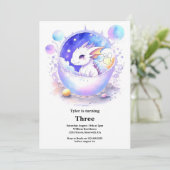 Watercolor Dragon Birthday Einladung (Stehend Vorderseite)