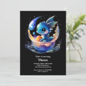 Watercolor Dragon Birthday Einladung (Stehend Vorderseite)