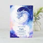 Watercolor Dragon Birthday Einladung (Stehend Vorderseite)