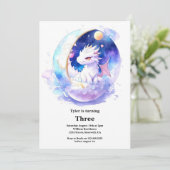 Watercolor Dragon Birthday Einladung (Stehend Vorderseite)