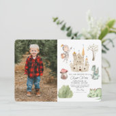 Watercolor Dragon Castle Boy Birthday Einladung (Stehend Vorderseite)