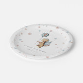 Watercolor Dragon First Birthday Party Pappteller (Schrägansicht)