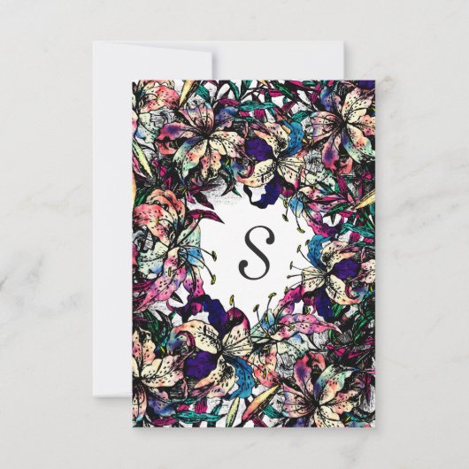 Watercolor Dragon Lilies Vielen Dank Karten (Rückseite)