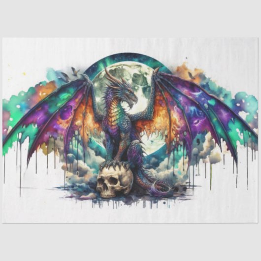Watercolor Dragon Seidenpapier (Vorderseite)