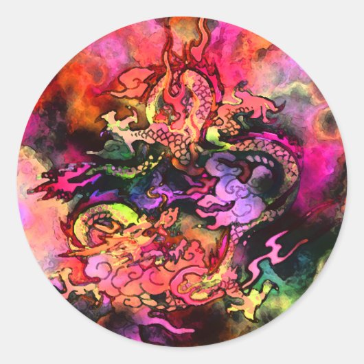 Watercolor Dragon Sticker #2 (Vorderseite)