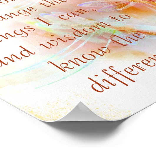 Watercolor dragonflies serenity prayer poster (Ecke)