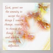 Watercolor dragonflies serenity prayer poster (Vorne)