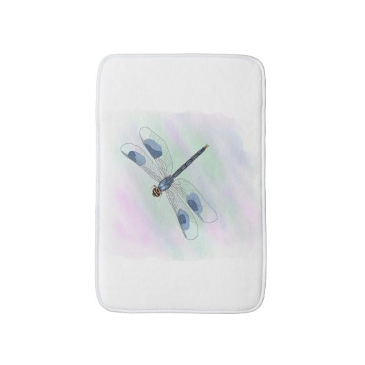Watercolor Dragonfly Bath Mat Badematte (Vorderseite Vertikal)