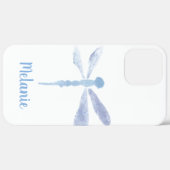 Watercolor Dragonfly Blau Lila Mit Monogramm Case-Mate iPhone Hülle (Hinten (horizontal))