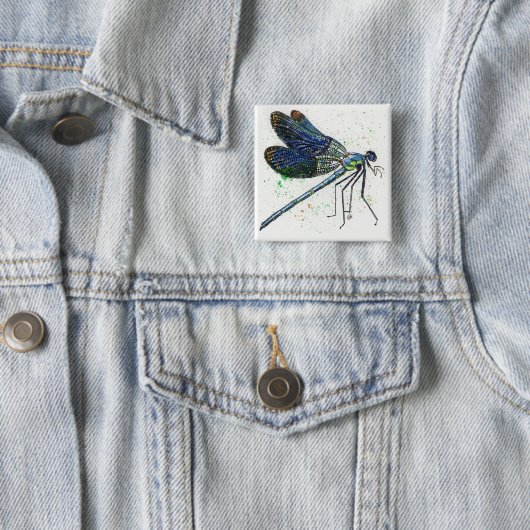 Watercolor Dragonfly Button (Beispiel)