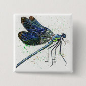 Watercolor Dragonfly Button (Vorderseite)