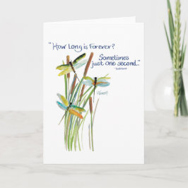 Watercolor Dragonfly Card mit Lewis Carroll Zitat Dankeskarte