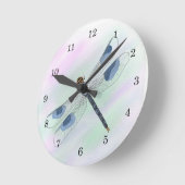 Watercolor Dragonfly Clock Runde Wanduhr (Winkel)