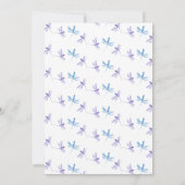 Watercolor Dragonfly Elegantes Skript Hochzeit Einladung (Rückseite)