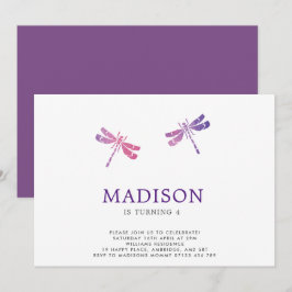 Watercolor Dragonfly Geburtstagsparty Einladung