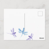 Watercolor Dragonfly Lila Black Birthday Party Postkarte (Rückseite)