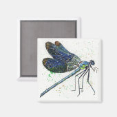 Watercolor Dragonfly Magnet (Vorderseite/Rückseite)