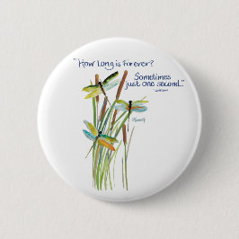 Watercolor Dragonfly mit Lewis Carroll Zitat Button