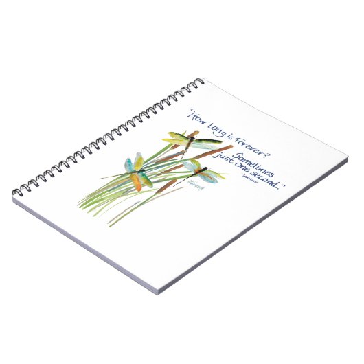 Watercolor Dragonfly mit Lewis Carroll Zitat Notizblock (Linke Seite)