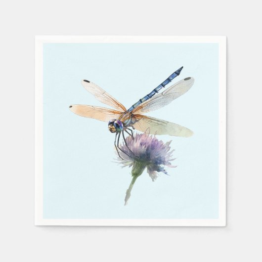 Watercolor Dragonfly Napkins Serviette (Vorderseite)