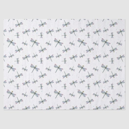 Watercolor Dragonfly Pattern Seidenpapier (Vorderseite)