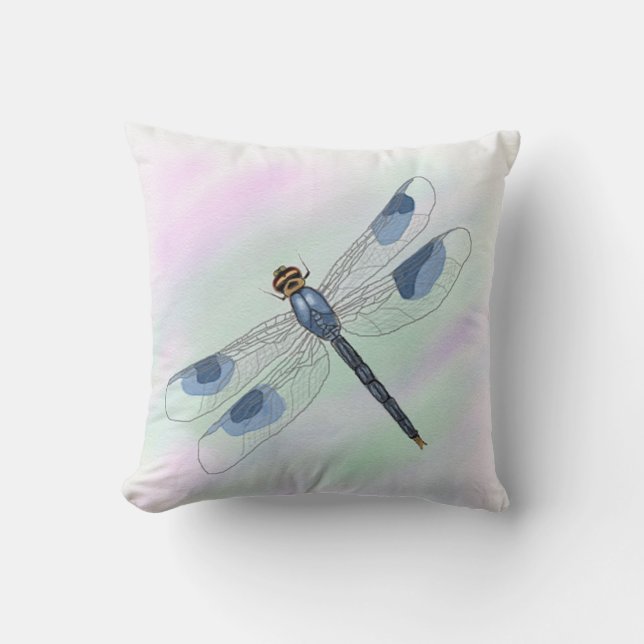 Watercolor Dragonfly Pillow Kissen (Vorderseite)