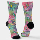 Watercolor Dragonfly Socken (Gewinkelt)