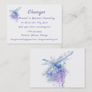 Watercolor Dragonfly wechselt Beratungsdienst Visitenkarte