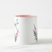 Watercolor Dragonfly Wildflower Pink Aesthetic Tasse (Zentrum)