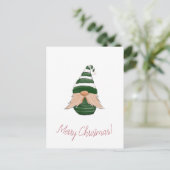 Watercolor drawing Christmas gnome Postkarte (Stehend Vorderseite)
