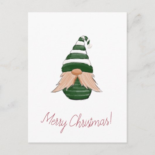 Watercolor drawing Christmas gnome Postkarte (Vorderseite)