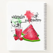 Watercolor drawing of watermelon and strawberries notizblock (Rückseite)