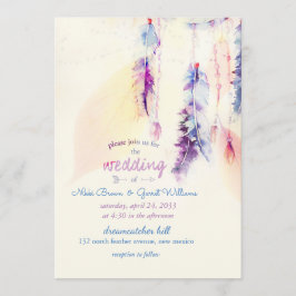 Watercolor Dreamcatcher Boho Wedding Einladung