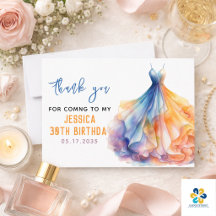Watercolor Dress 30th Birthday Elegant & Feminine