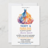 Watercolor Dress 30th Birthday Elegant & Feminine Einladung (Vorderseite)