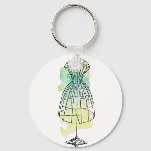 Watercolor Dress Form Schlüsselanhänger (Vorderseite)