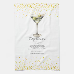Watercolor Dry Martini Benutzerdefiniertes Cocktai Geschirrtuch
