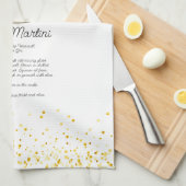 Watercolor Dry Martini Custom Cocktail Recipe Geschirrtuch (Viertel Falte)