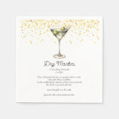 Watercolor Dry Martini Custom Cocktail Recipe Serviette (Vorderseite)